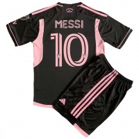 Inter Miami Lionel Messi #10 Vonkajší Detský futbalový dres 2023-24 Krátky Rukáv (+ trenírky)